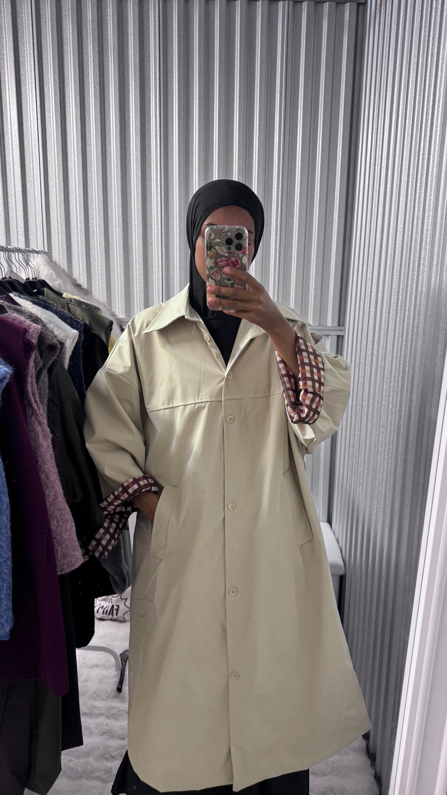 Veste manches carreaux