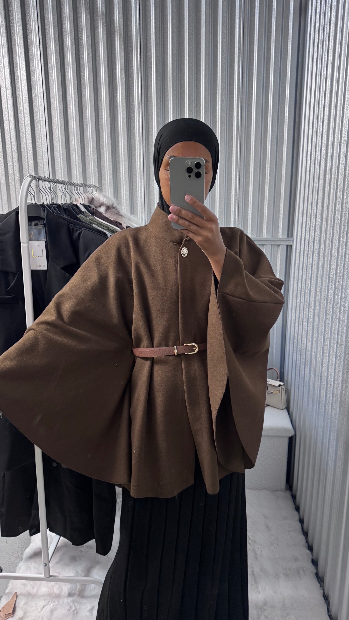 Veste cape ceinture