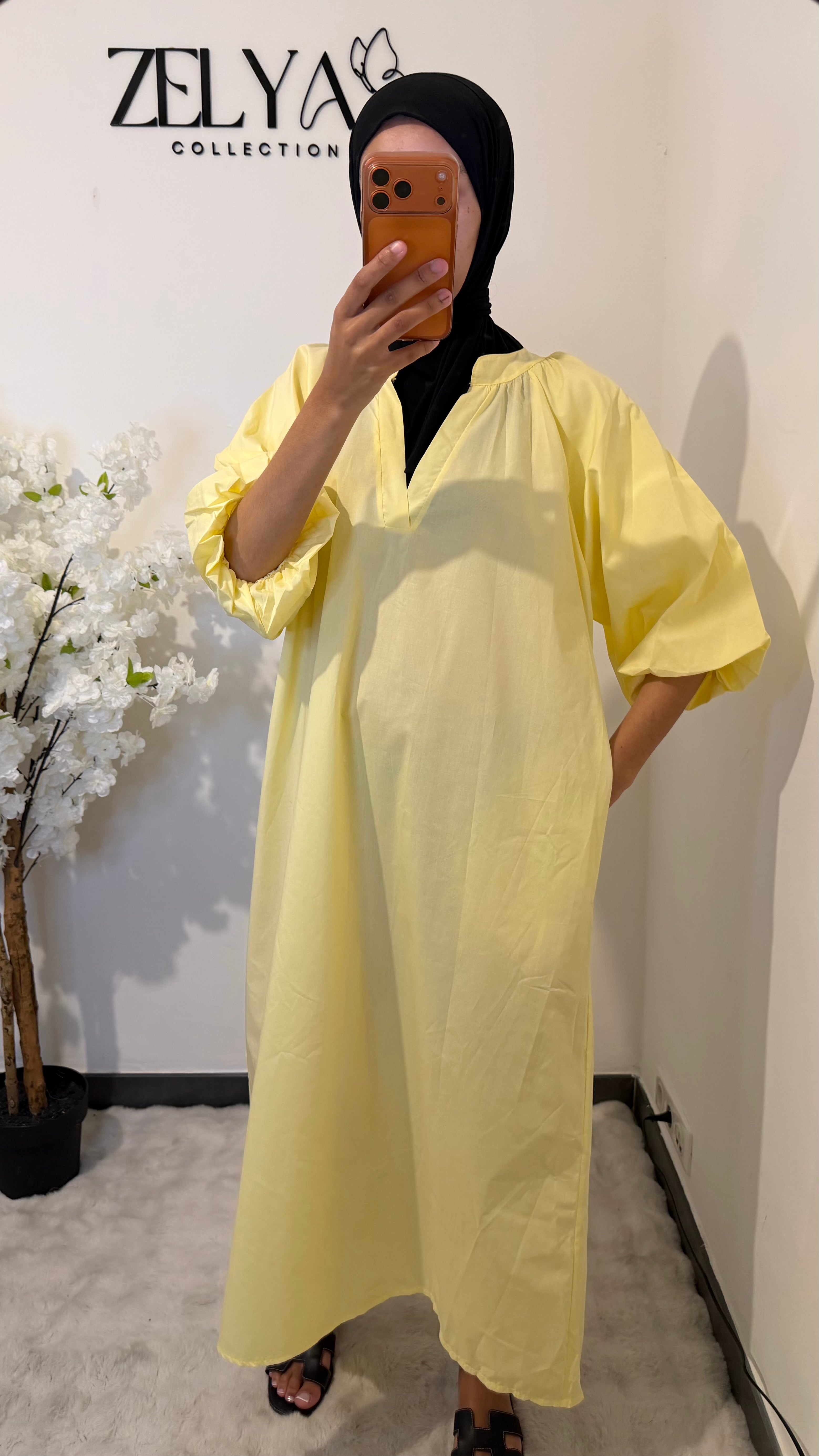 Robe manches bouffantes