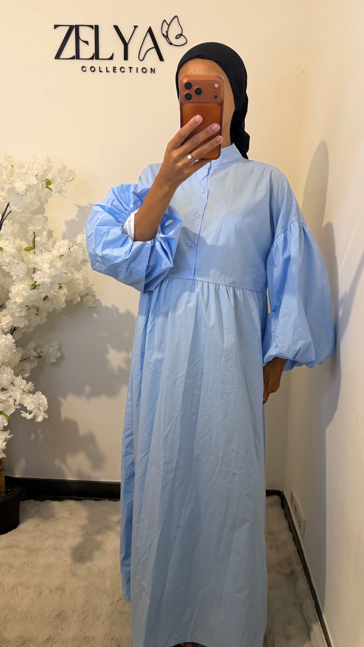 Robe manches bouffantes