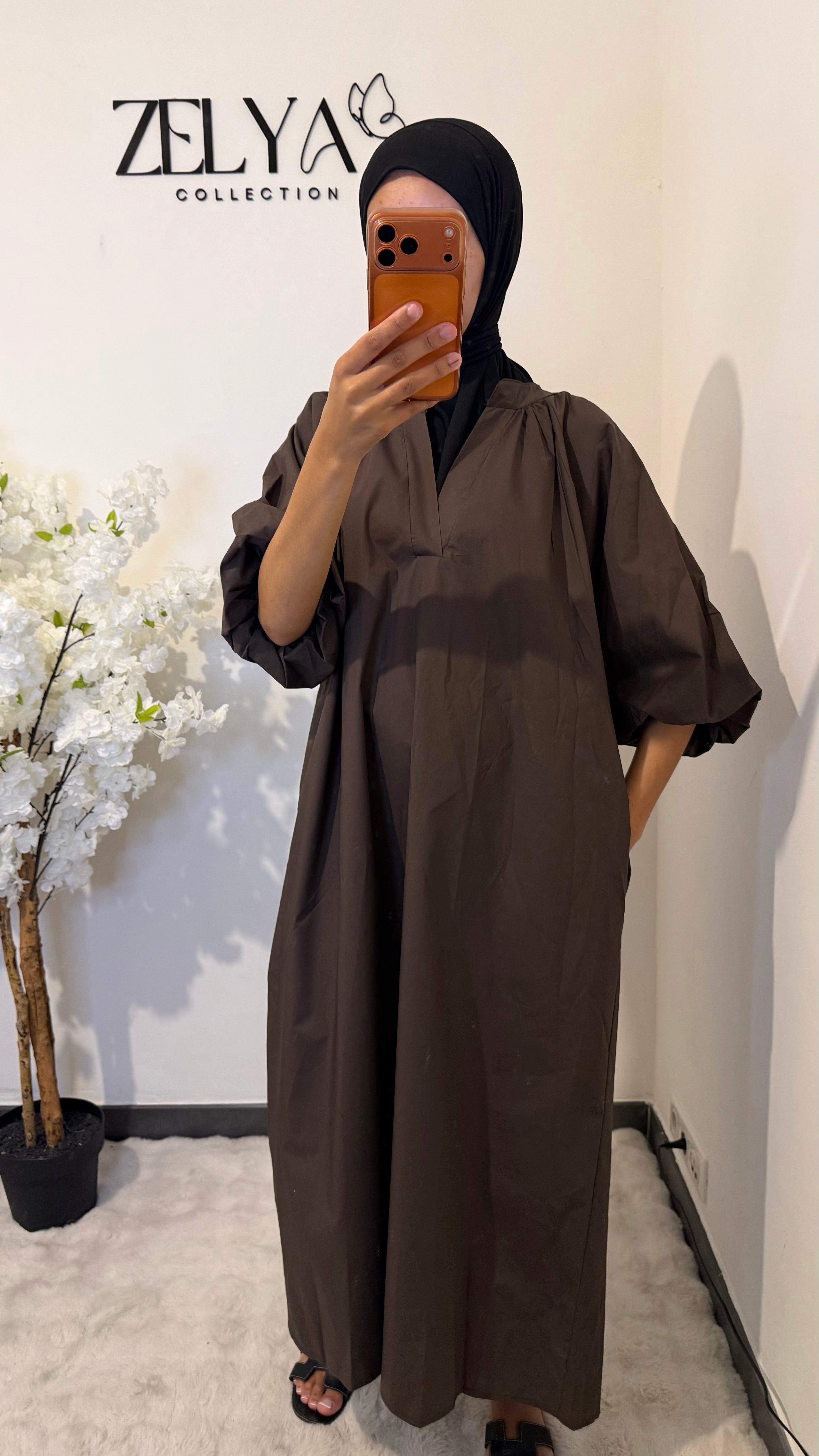 Robe manches bouffantes