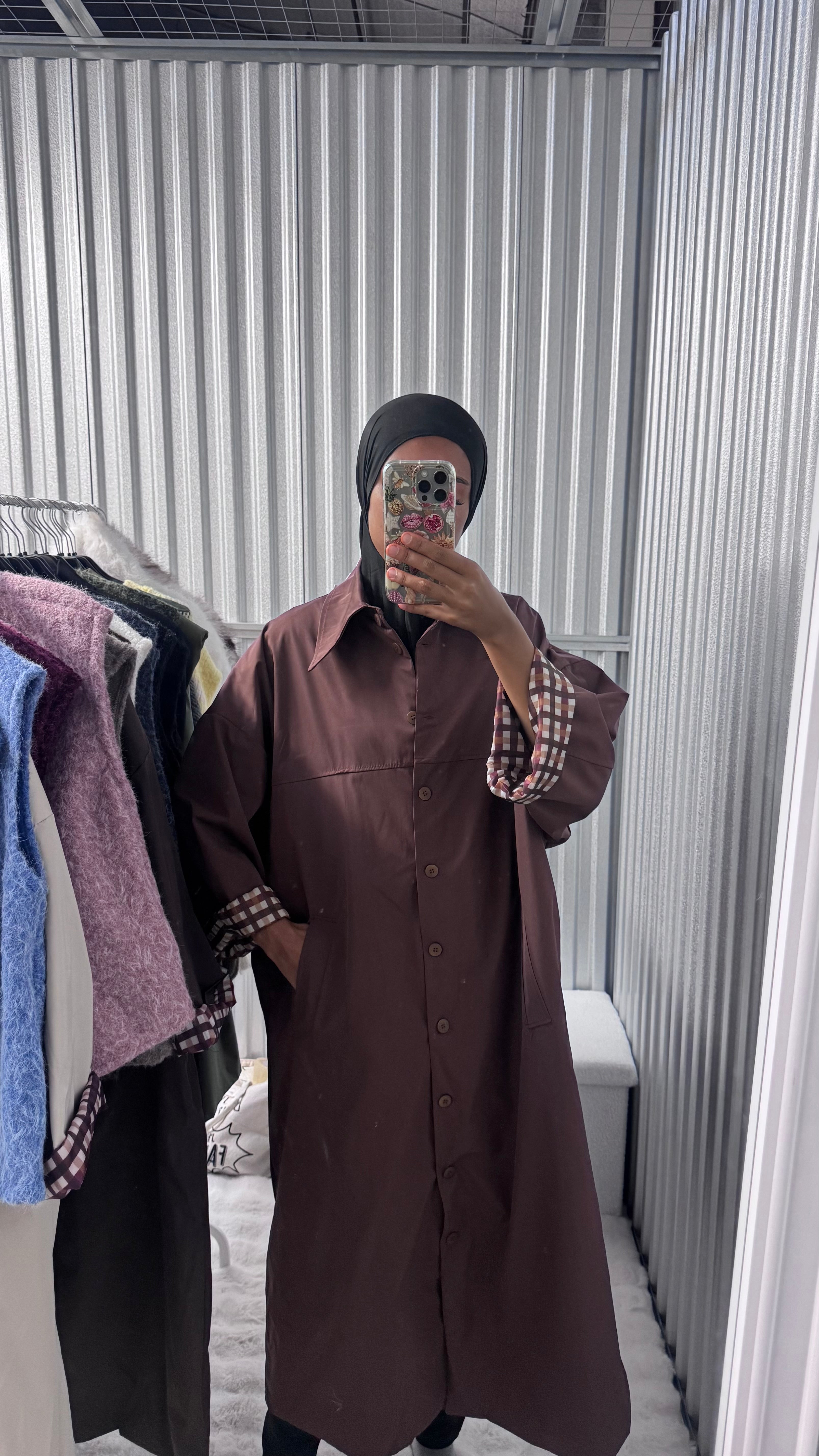 Veste manches carreaux