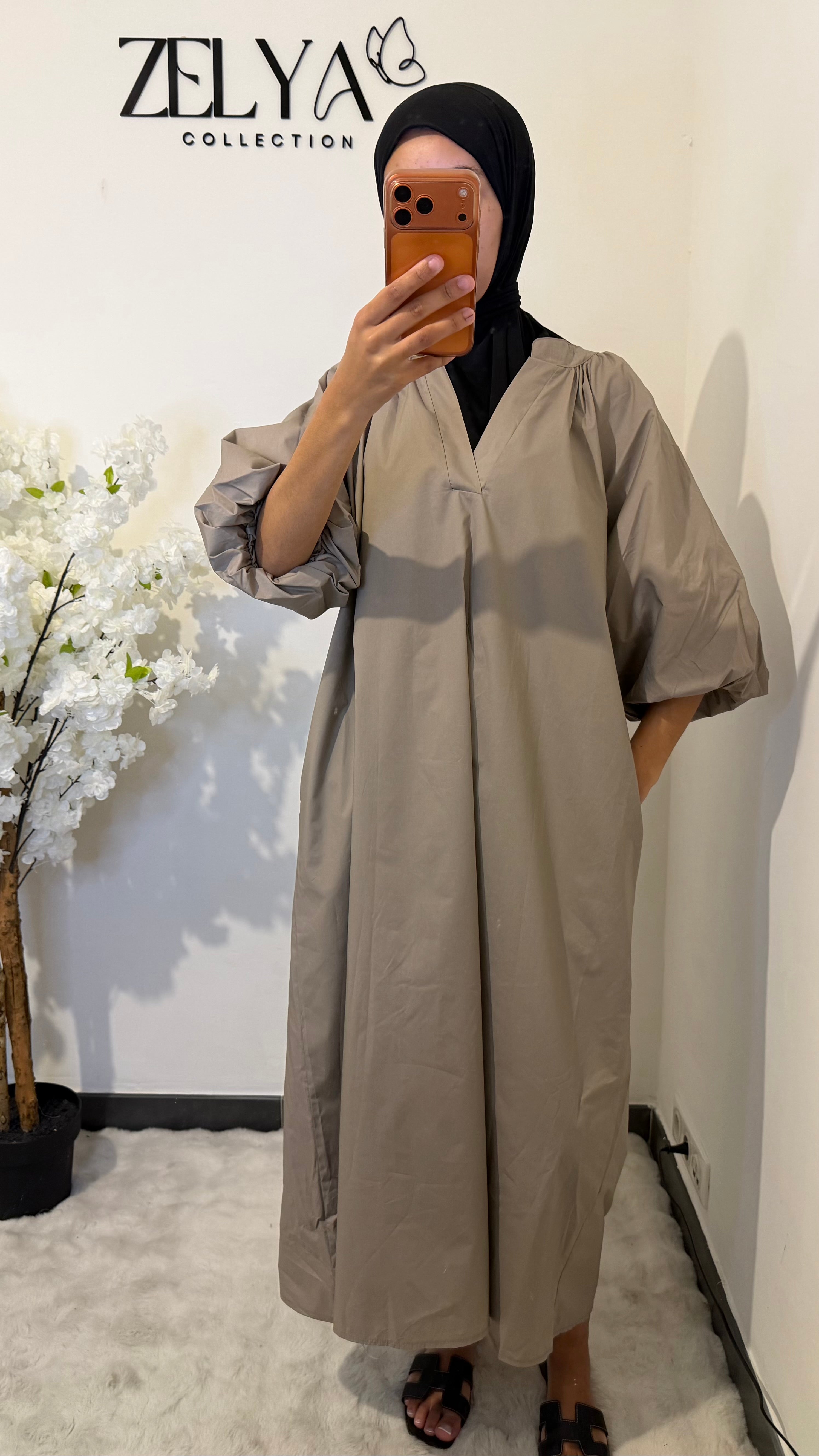 Robe manches bouffantes