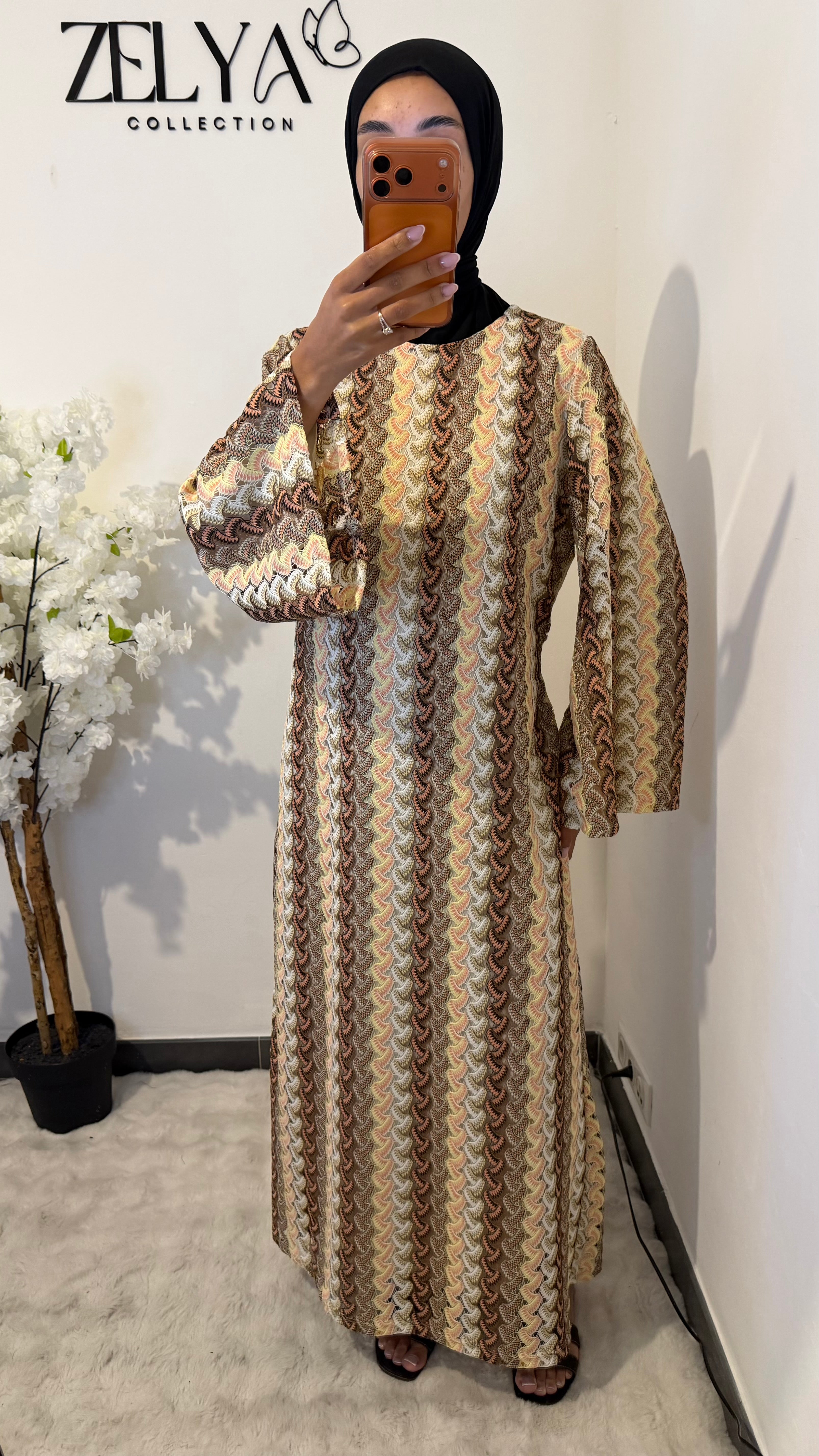 Robe avec motifs doublée