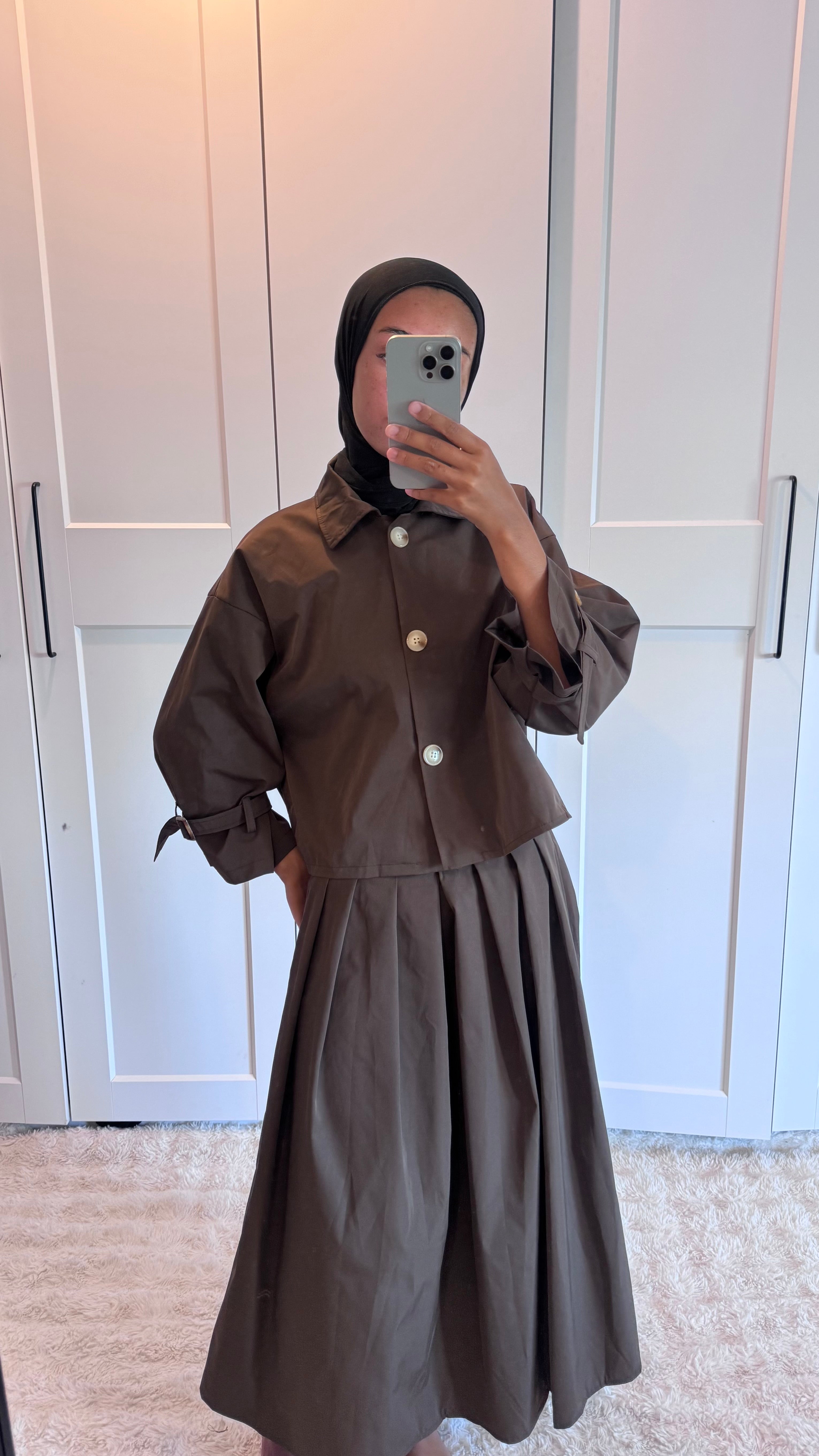 Ensemble jupe trench court