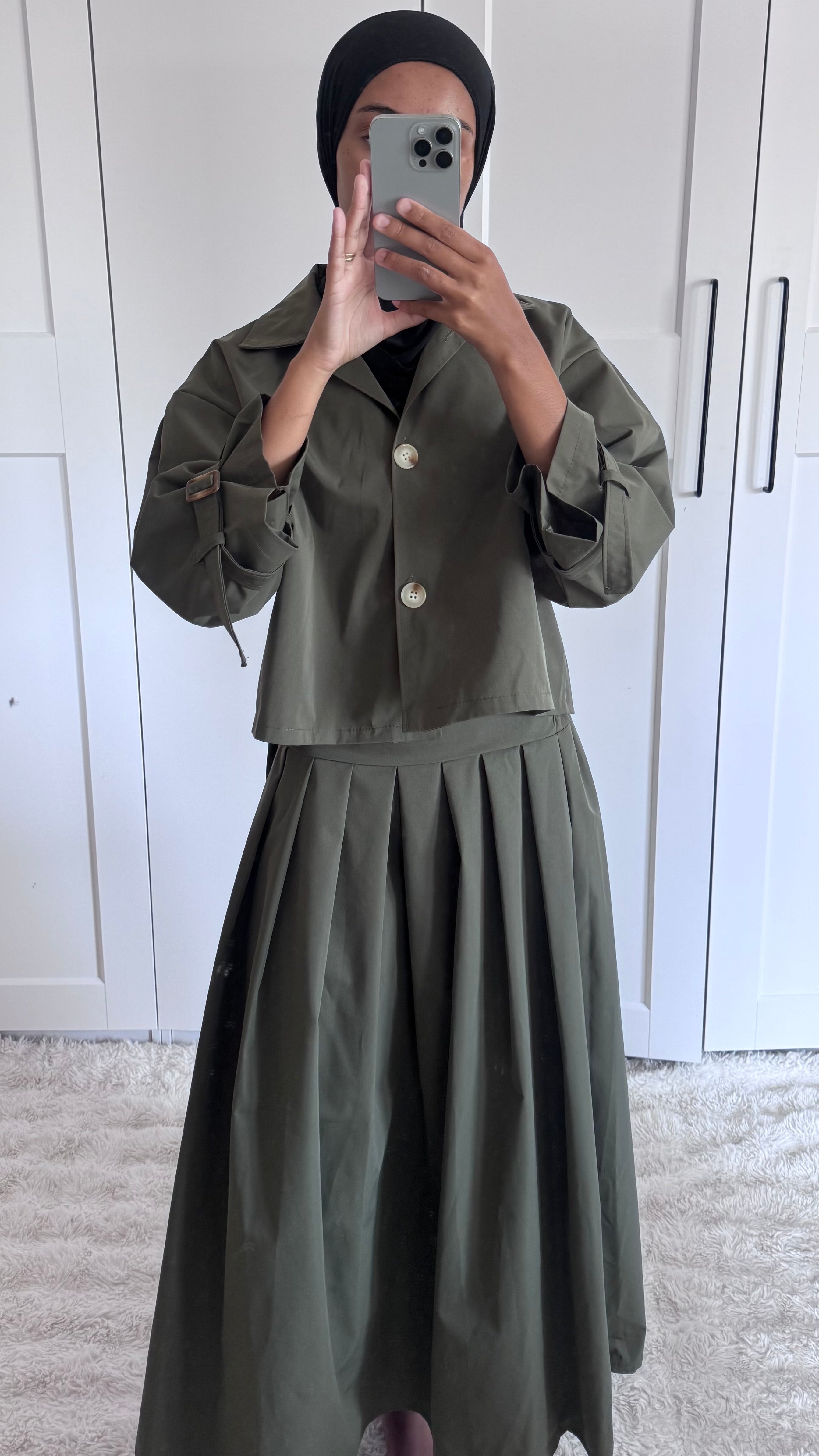 Ensemble jupe trench court