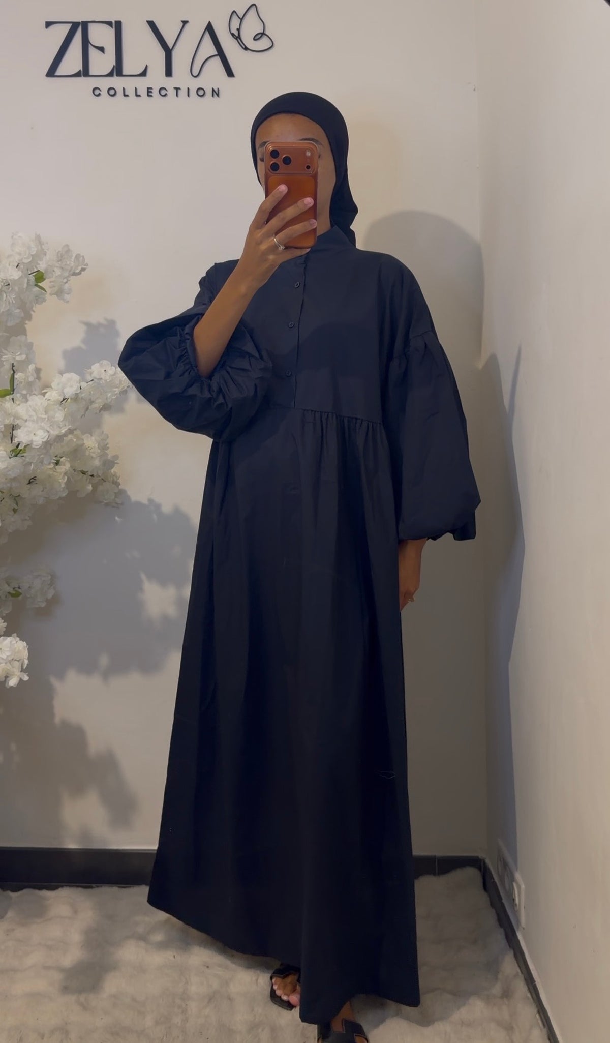 Robe manches bouffantes