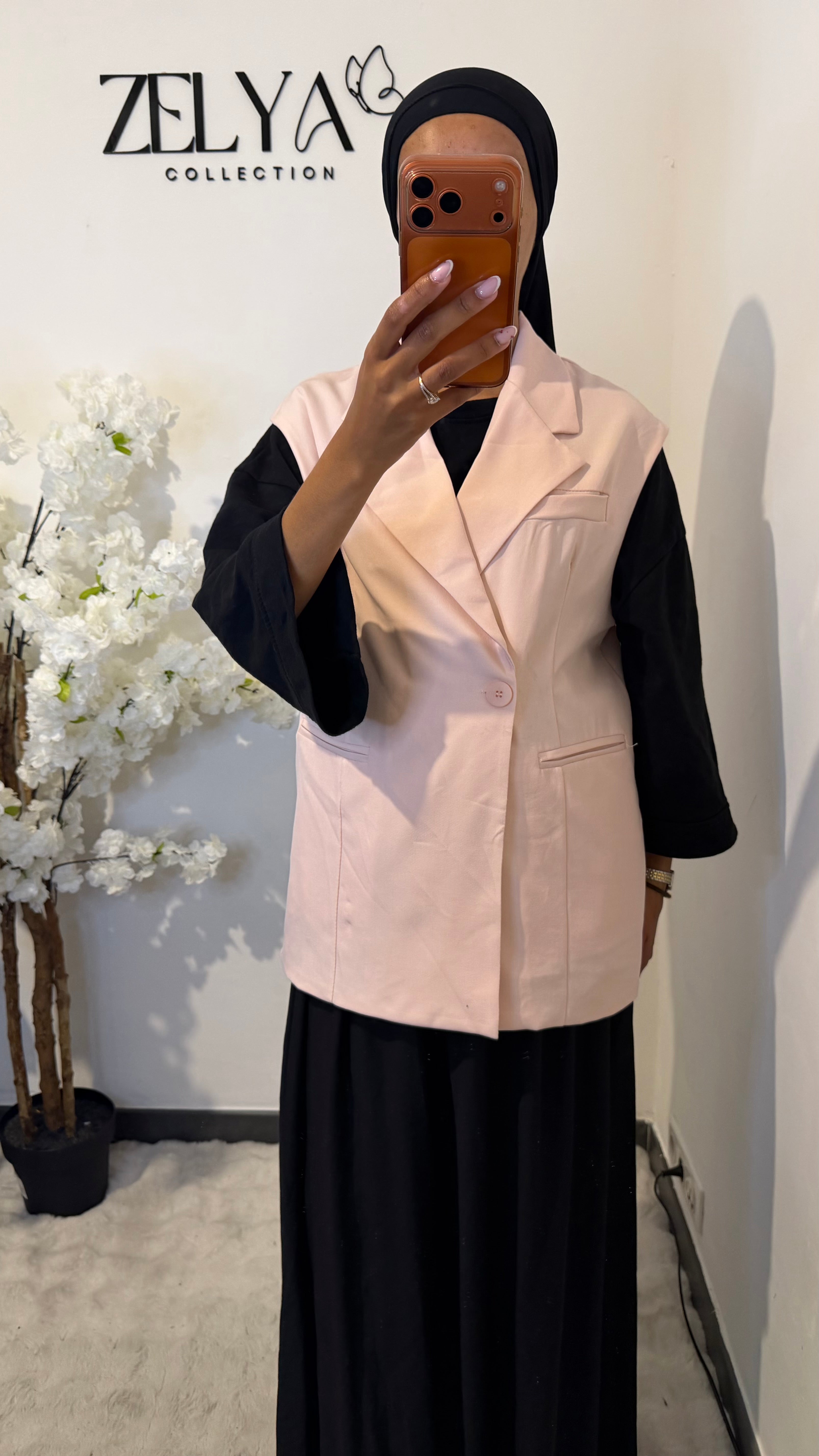 Blazer sans manches avec bouton