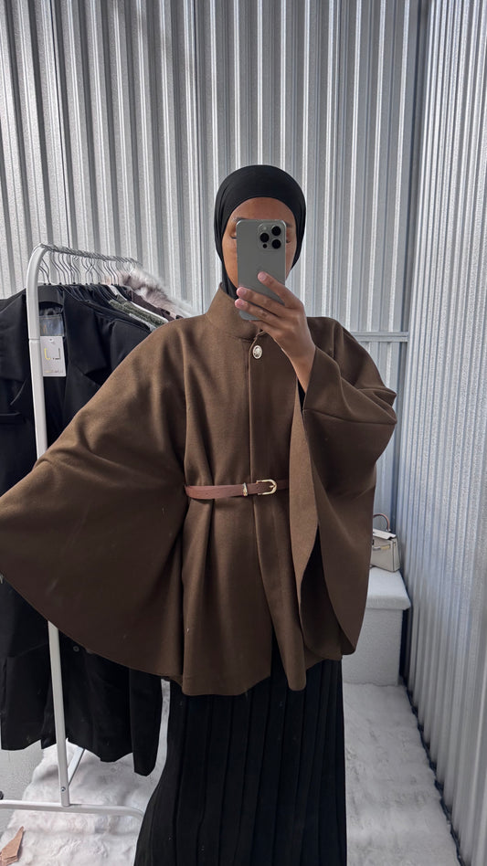 Veste cape ceinture