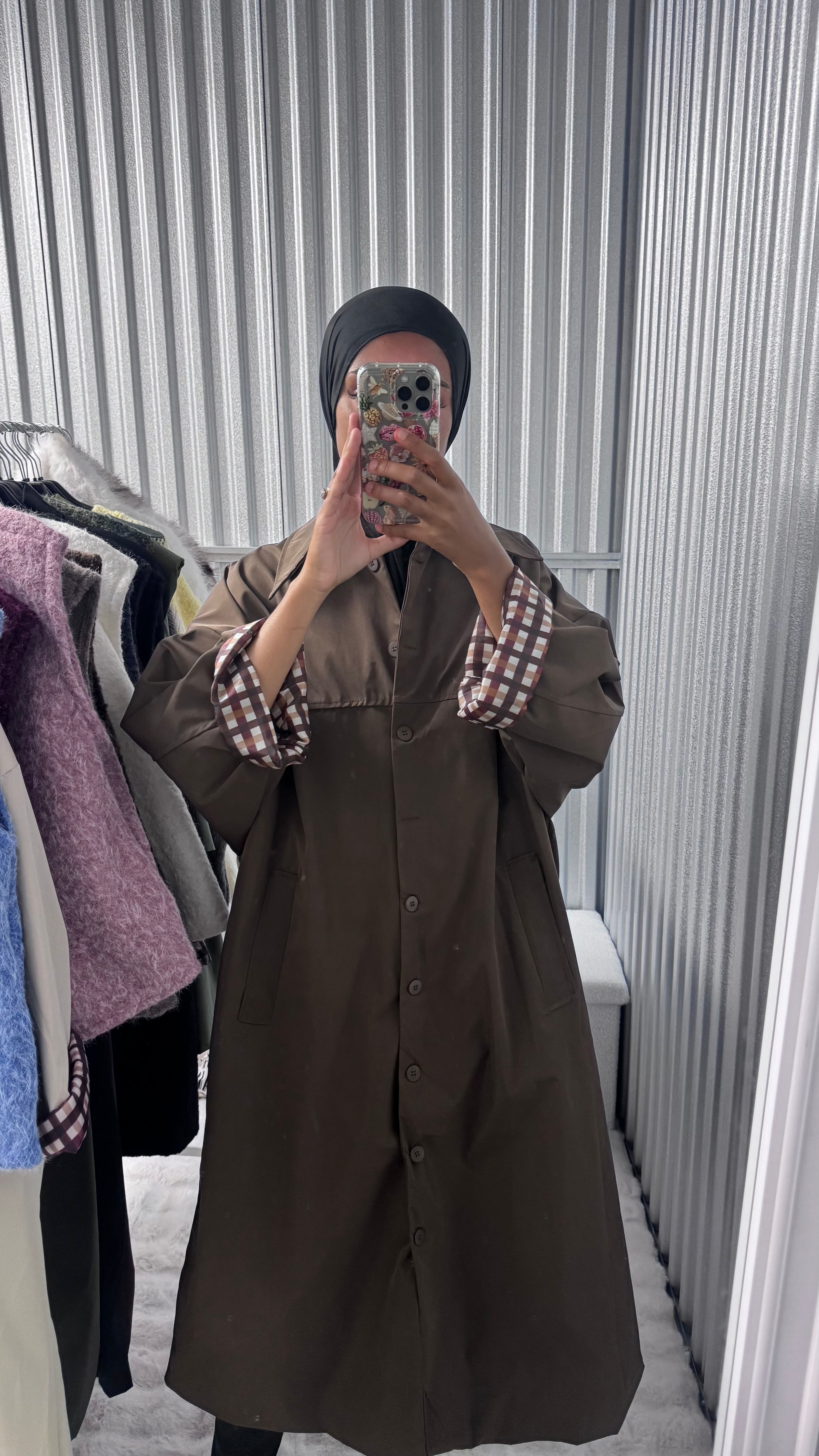 Veste manches carreaux