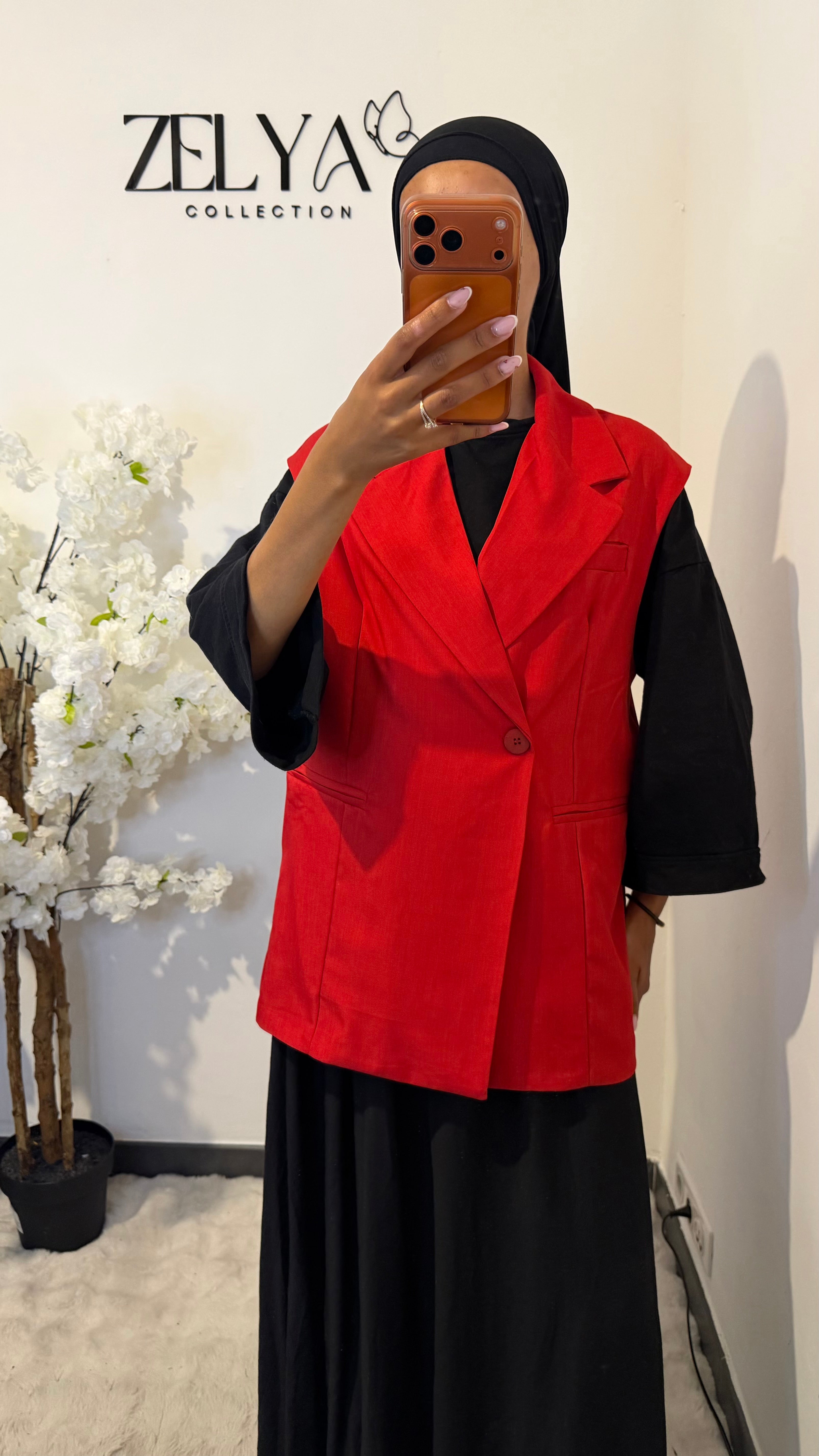 Blazer sans manches avec bouton