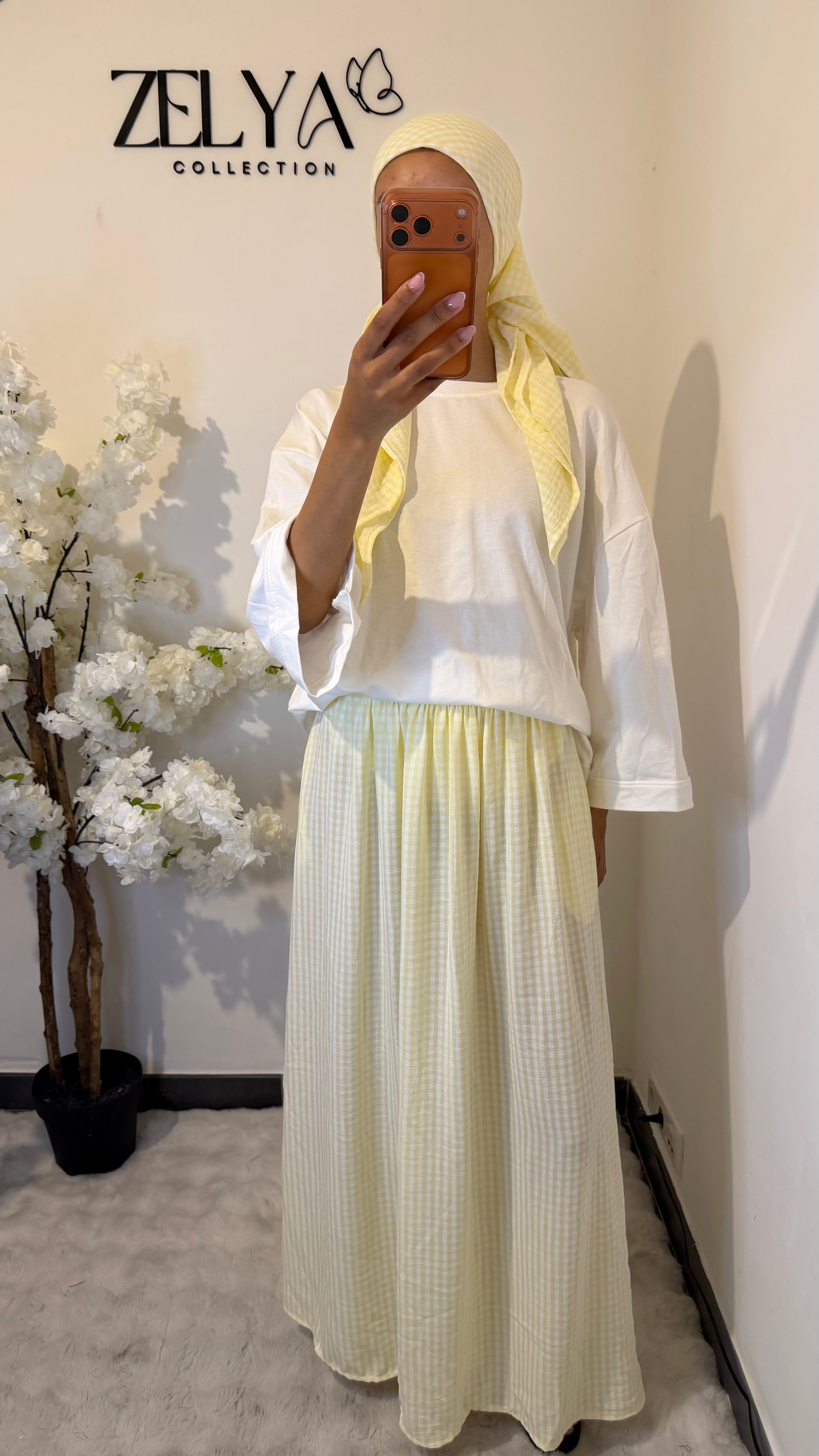 Ensemble jupe + carrée vichy