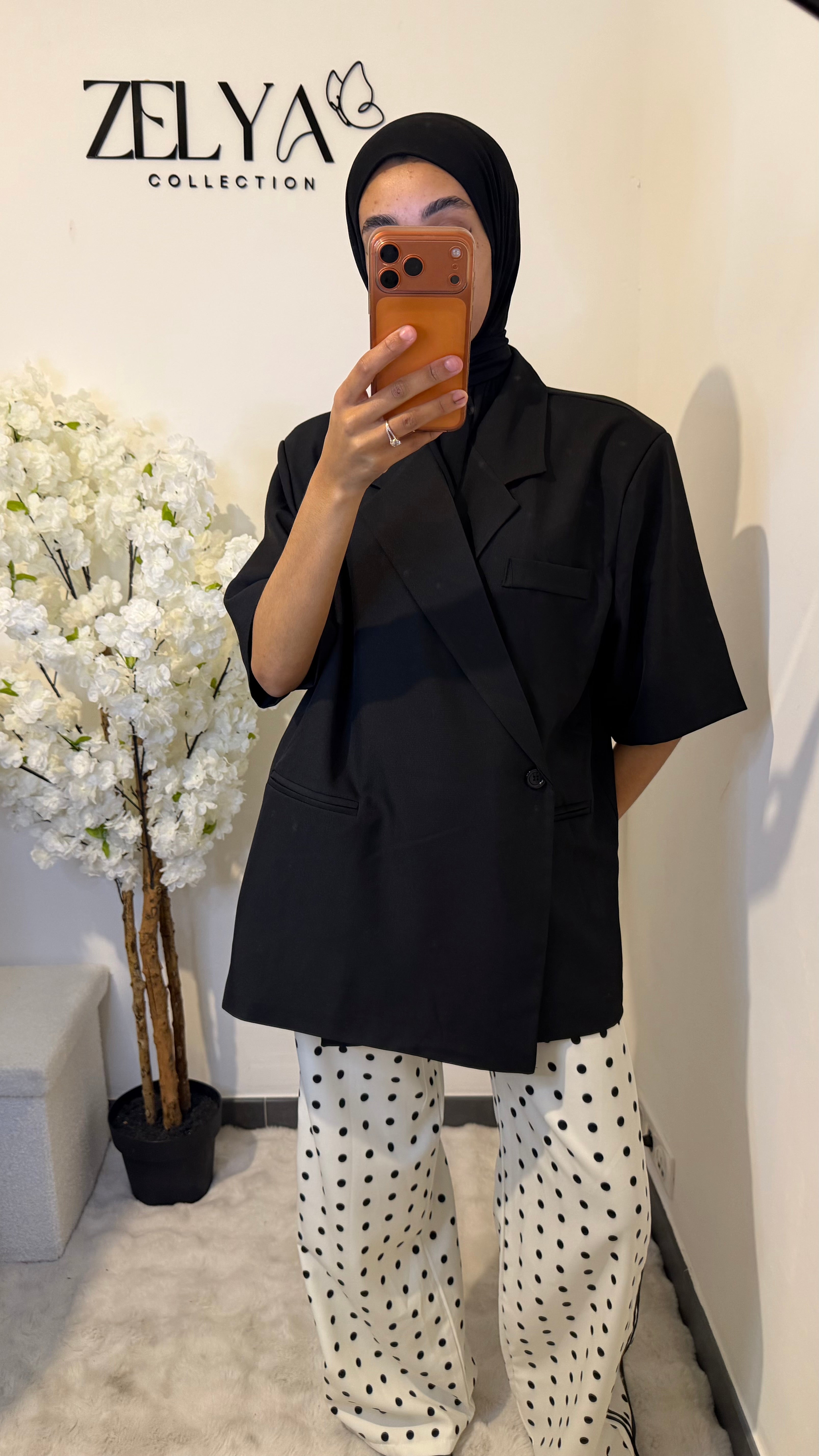 Blazer manches courtes sans fente