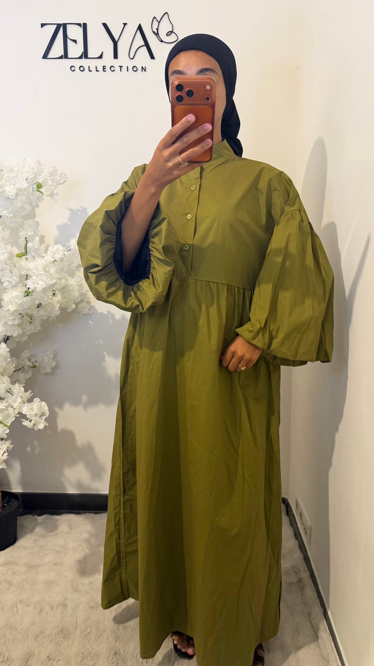 Robe manches bouffantes